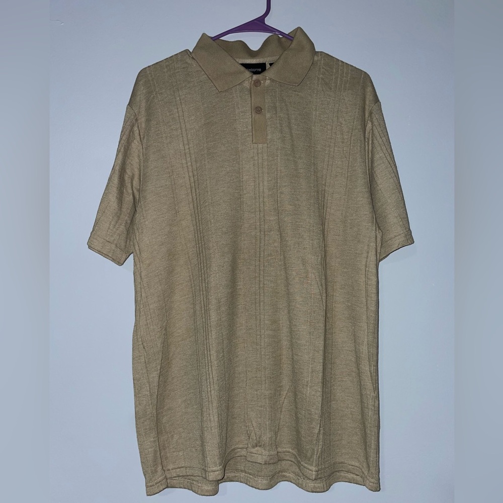 🗂️Men's Claiborne Tan Polo Shirt - Picture 1 of 5